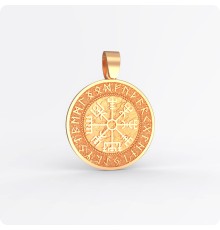 Рунический компас Вегвизир (Vegvisir) из золота в Руническом кргуе