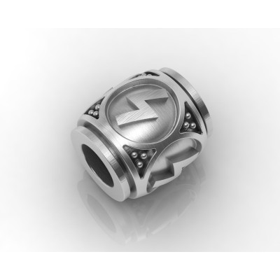 Шарм-бусина с руной Соулу (Сол, Согил) из серебра