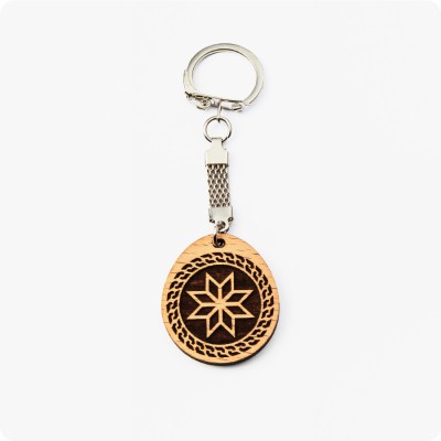 Брелок Алатырь из дерева Бука