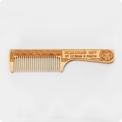 Деревянная расческа Небесный  Щит (антистатическая)