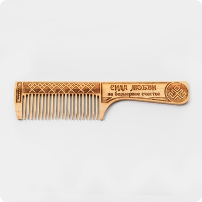Деревянная расческа Сила Любви (антистатическая)