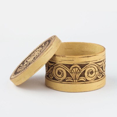 Берестяная шкатулка для оберегов - Роза