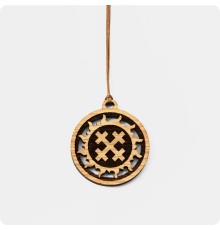 Оберег Крест Мары (Марены) в Солнечном круге из Дуба