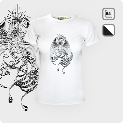 Футболка птица Алконост - К.2034-01