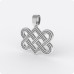 Амулет - Переплетенные сердца из серебра