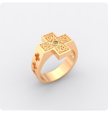 Кольцо с Кельтским крестом из золота