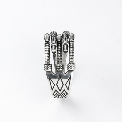 Кольцо из серебра Дракон-Грифон
