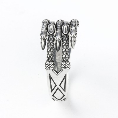 Кольцо из серебра Дракон-Грифон