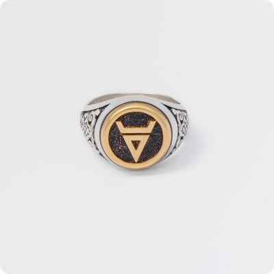 Кольцо Символ Велеса (Волоса) (серебро с золотом)