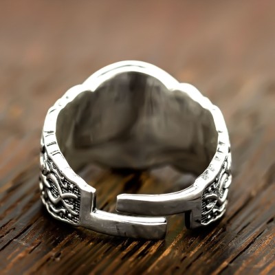 Кольцо Оберег Звезда Руси (Квадрат Сварога) из серебра