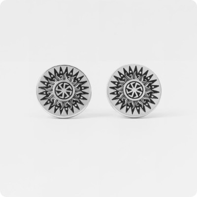 Серьги-гвоздики с Коловратом из серебра