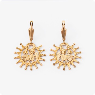 Серьги из золота - Птица Гамаюн