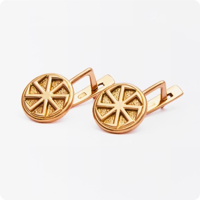 Серьги из золота с Оберегом Коловрат