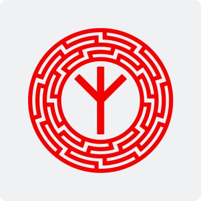 Наклейка руна Альгиз в Солнцевороте