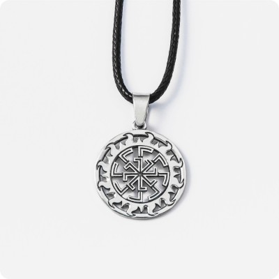 Оберег Свитовит (Свентовит) из серебра (с чернением) в Солнечном Круге