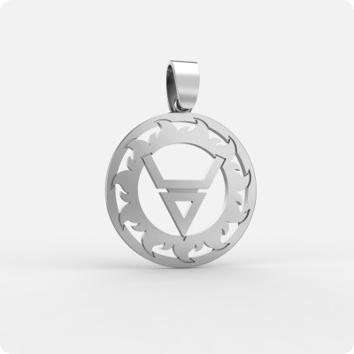 Оберег Символ Велеса (Волоса) из серебра в Солнечном Круге