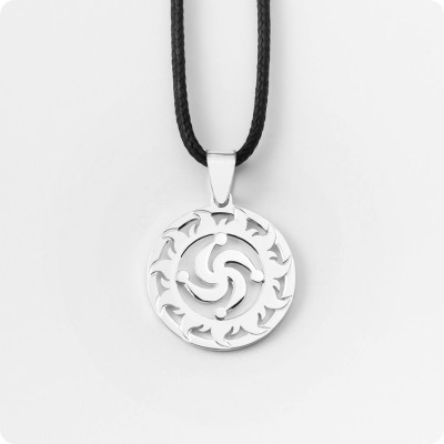 Оберег Символ Рода из серебра в Солнечном Круге