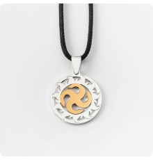 Оберег Сваор из серебра с золотом в Солнечном Круге