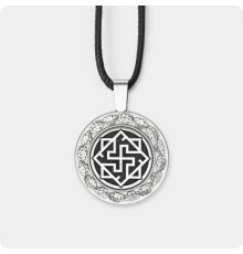 Оберег Валькирия из серебра в дубовых листьях