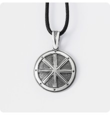 Оберег Колесо Сварога из серебра в Два уровня