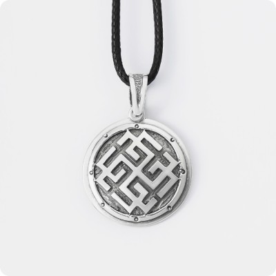 Оберег Сварожич из серебра в Два уровня