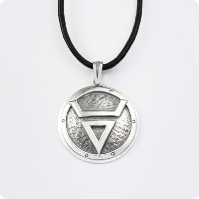 Оберег Символ Велеса (Волоса) из серебра в Два уровня