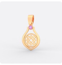 Оберег Звезда Лады-богородицы из золота с камнем (капелька)