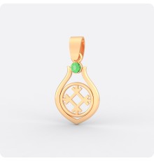 Оберег Целебник из золота с камнем (капелька)