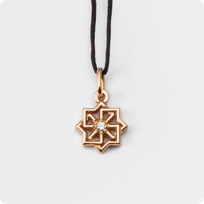 Оберег Молвинец из золота с камнем