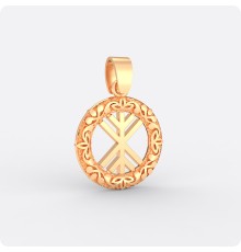 Оберег Древо Жизни из золота в круге (малый)