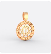 Оберег Меч острием вниз из золота в круге (малый)