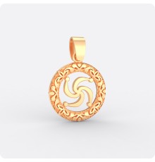 Оберег Символ Рода из золота в круге (малый)