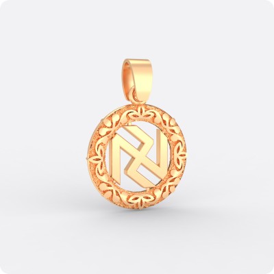 Оберег Символ Стрибога из золота в круге (малый)