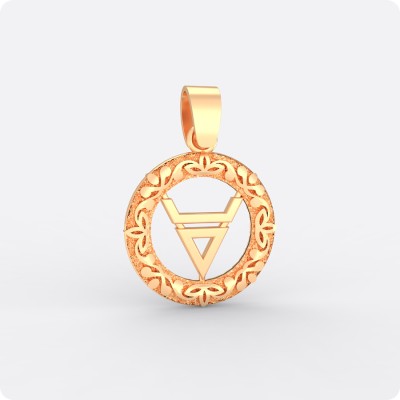 Оберег Символ Велеса (Волоса) из золота в круге (малый)