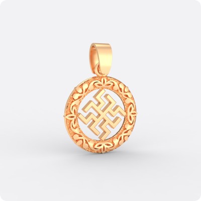 Оберег Зайчик из золота в круге (малый)