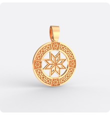 Оберег Алатырь из золота с узором