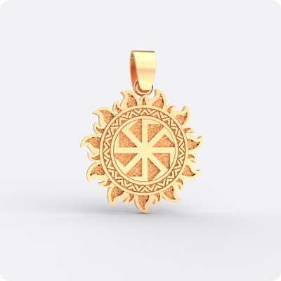 Оберег Коловрат из золота в Ярило (осолонь)