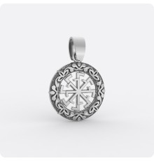 Оберег Свитовит из серебра в круге (малый)