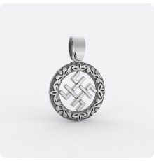 Оберег Сварог из серебра в круге (малый)