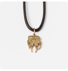 Волчья лапа - печать Велеса (Волоса) из золота (малый)