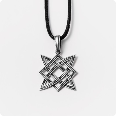 Оберег Звезда Руси (Квадрат Сварога) из серебра