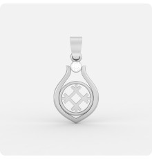 Оберег Целебник из серебра с камнем (капелька)