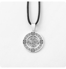 Оберег Одолень трава из серебра с узором