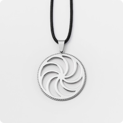 Оберег Змеевик из серебра в круге