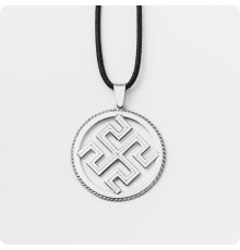 Оберег Родовик из серебра в круге