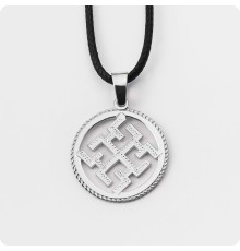 Оберег Духобор из серебра в круге