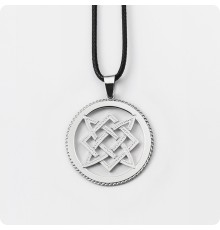 Оберег Звезда Руси (Квадрат Сварога) из серебра в круге