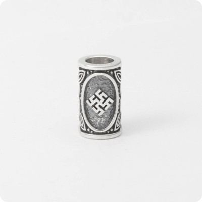 Шарм - богатырь из серебра с оберегом Цветок Папоротника