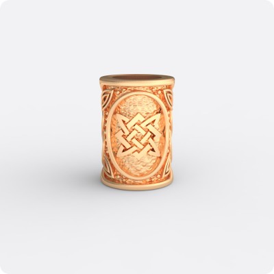 Шарм - богатырь из золота с оберегом Звезда Руси (Квадрат Сварога)