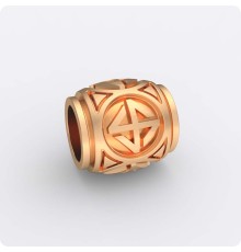 Шарм - бусина с символом Хорса из золота